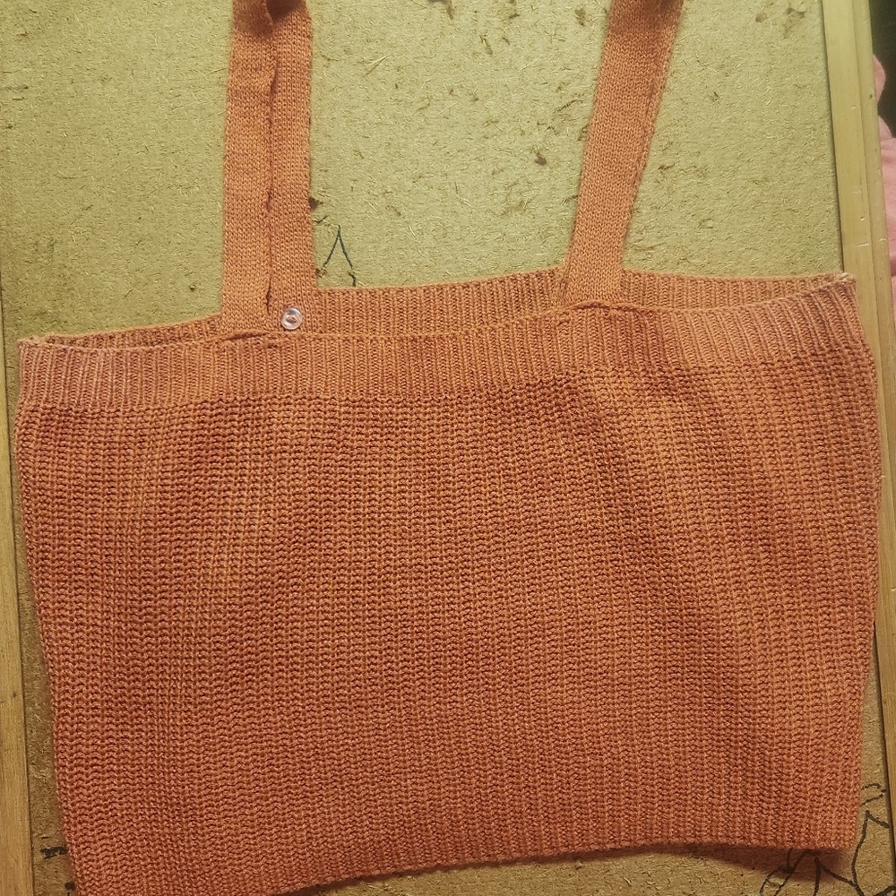Society 212 Rust Colored adjustable Sweater material Crop Top- size Large
